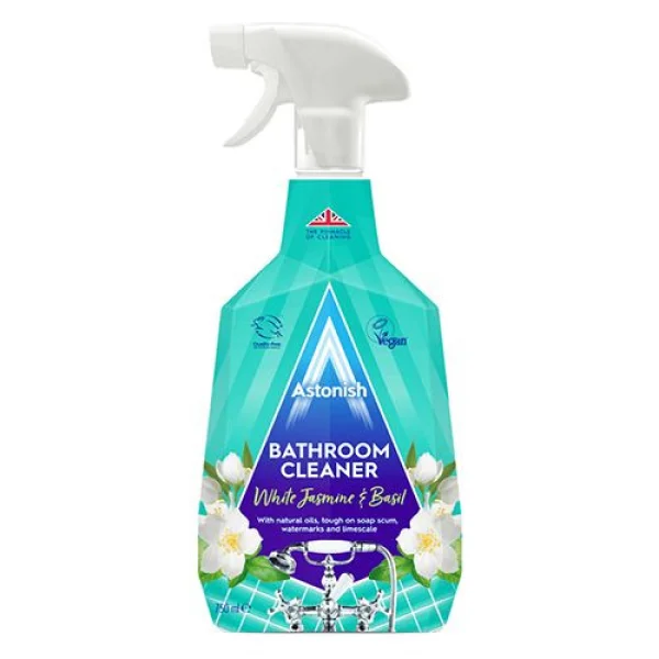 Засіб для миття ванної кімнати Спрей Astonish Bathroom cleaner White Jasmine&Basil Астоніш Білий Жасмін 750мл - 1