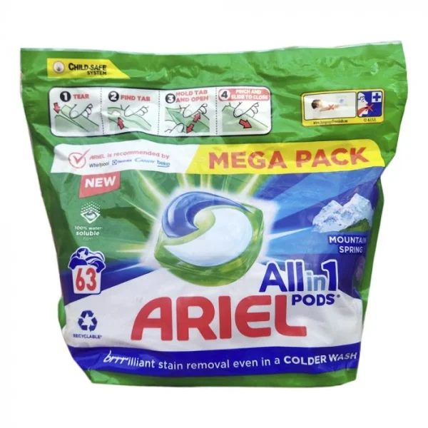 Капсули універсальні Ariel ariel all in 1 mountain spring 63шт - 1