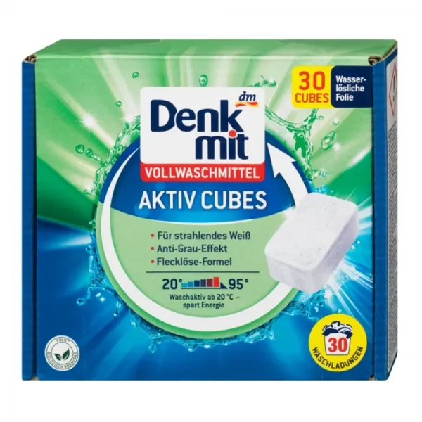 Пресований порошок Denkmit для прання універсальний aktiv cubes 30шт - 1