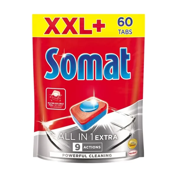 Таблетки для посудомийної машини Somat all in one extra 60шт - 1