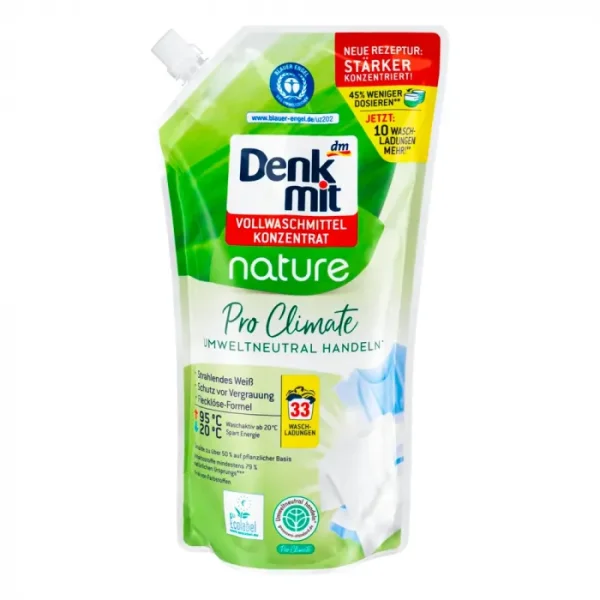 Безфосфатний біо гель для прання білої білизни Denkmit nature 1л - 1