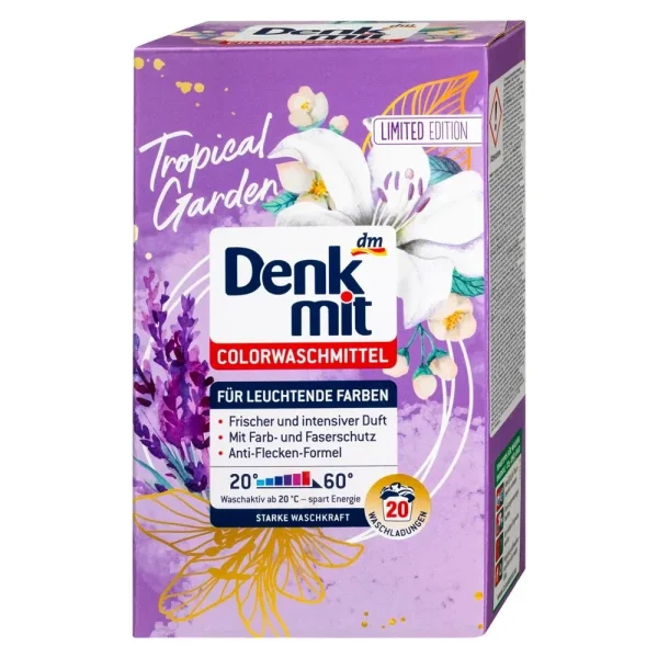 Пральний порошок Denkmit для кольорових речей tropical garden 1300г - 1