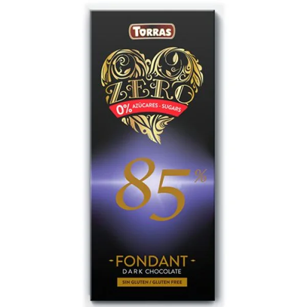 Шоколад Torras Fondant Dark chocolate екстра чорний 85% 100г - 1