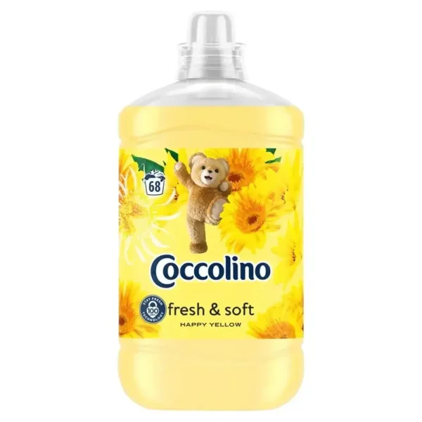 Ополіскувач для білизни Coccolino Fresh&Soft Happy Yellow Коколіно Кондиціонер Свіжість та Мякість Щасливий Жовтий 68прань 1700мл - 1