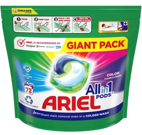 Капсули для прання кольорових речей Ariel Pods All-in-1 Color 72шт - 1