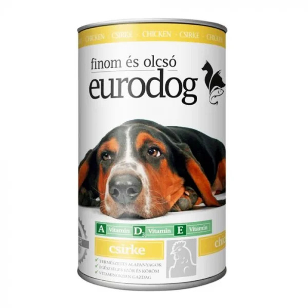 Вологий корм для собак EuroDog у соусі з куркою 1240г - 1