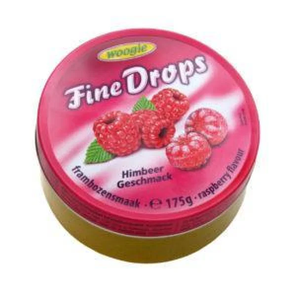 Льодяники зі смаком малини Woogie fine drops raspberry flavour 175г - 1