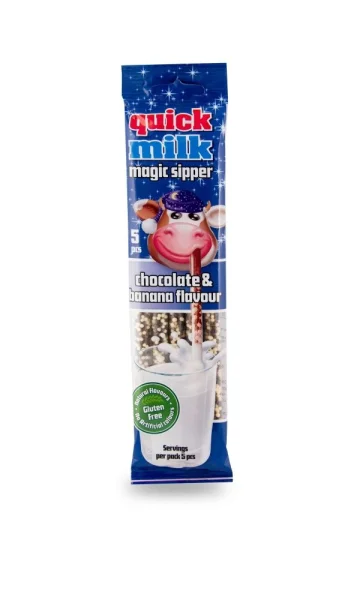Трубочки для молока Felfoldi Quick Milk з смаком банана та шоколада 30г - 1