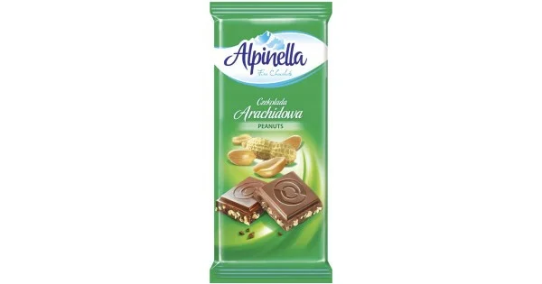 Шоколад Alpinella молочний з арахісом 90г - 1