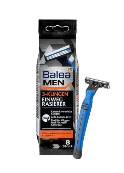 Бритви для гоління Balea Men 3-Klingen одноразові чоловічі 8шт - 1