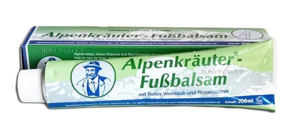 Бальзам з екстрактом кінського каштана Alpa alpenkrauter fubalsam 200мл - 1