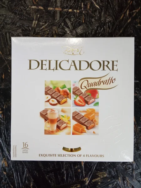 Шоколад Квадрат Baron Delicadore Quadratto Excellent Барон Делікадор 4види міні плитки 16шт 200г - 2