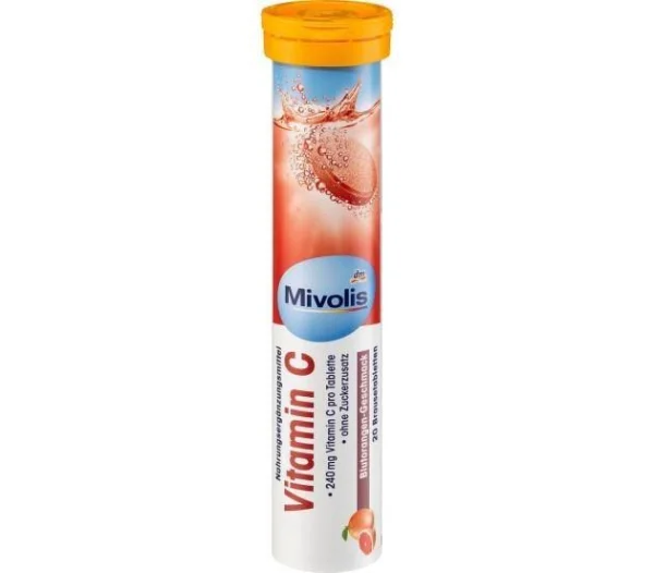 Шипучі таблетки вітаміни DAS gesunde PLUS vitamin c brausetabletten 20шт - 1