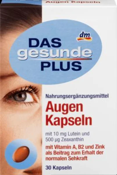 Вітамінний комплекс для зору DAS gesunde PLUS augen kapseln Vitamin A B2 zink 30шт - 1