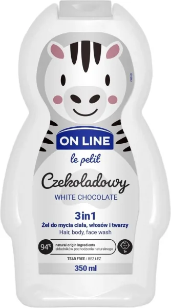 Шампунь гель дитячий On Line Le Petit Сzekoladowy 3in1 White Chocolate білий шоколад 350мл - 1