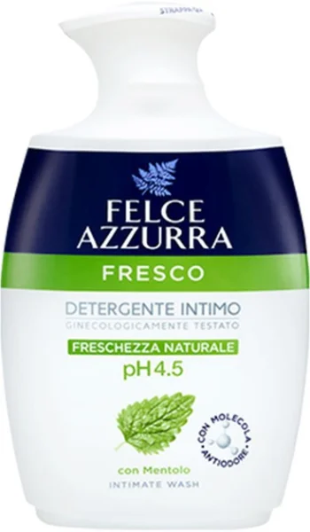 Мило для інтимної гігієни з дозатором Felce Azzurra Fresco freschezza naturale Mint натуральна свіжість рідке з ментолом 250мл - 1