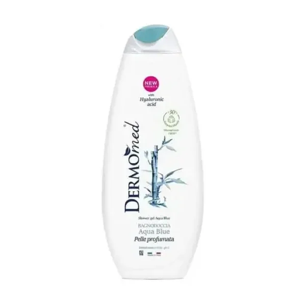 Гель для душу Dermomed Shower Gel Aqua Blue with Hyaluronic Acid Морська вода 650мл - 1
