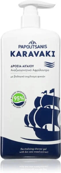 Гель для душу відновлюючий з дозатором Papoutsanis Karavaki Revitalizing Shower Gel 750мл - 1