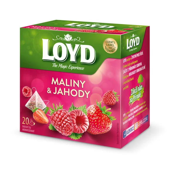 Чай в пірамідках фруктовий Loyd the Magic Experience Maliny&Jahody Полуниця Малина 20шт 40г - 1