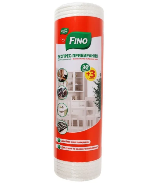 Серветки універсальні сухі Fino Express Експрес прибирання 33шт - 1