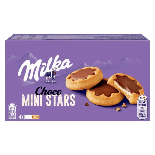 Печиво шоколадне Milka Choco Mini Stars with Alpine milk міні зірочки 150г - 1