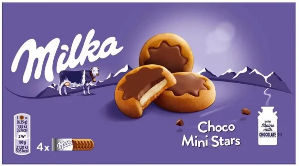 Печиво шоколадне Milka Choco Mini Stars with Alpine milk міні зірочки 150г - 2
