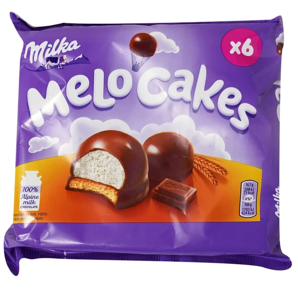 Бісквіт в шоколаді з печивом Milka Melo Cakes з 100% альпійского молока Мело тістечка 6шт 100г - 3