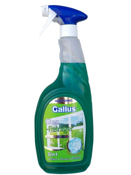 Засіб для чищення вікон та дзеркал спрей Gallus Glas-Reiniger Glass&Mirror Cleaner 3в1 зелений 1000мл - 1