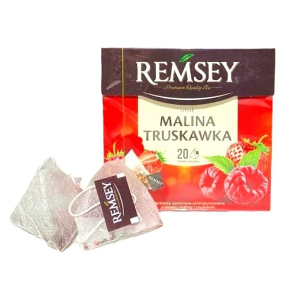 Чай в пірамідках фруктовий Remsey Pyramid Premium quality tea Raspberry&Strawberry Малина Полуниця 20шт 40г - 1