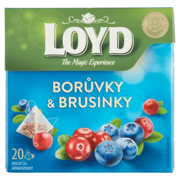 Чай в пірамідках фруктовий Loyd the Magic Experience Boruvky&Brusinky Лохина та Журавлина 20шт 40г - 1