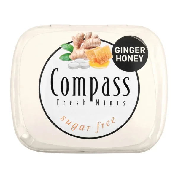 Льодяники без цукру Compass Fresh mints Ginger Honey цукерки Імбир Мед 14г - 1