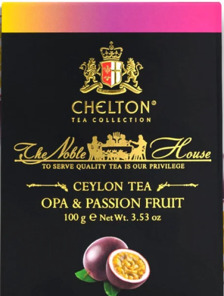 Чай цейлонський 100% Chelton Premium Noble House Opa&Passion fruit чорний Маракуйя 100г - 1