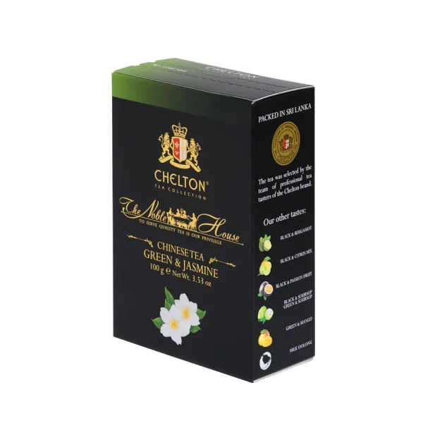Чай зелений 100% Chelton Premium Noble House Green&Jasmine пелюстки жасміну листовий 100г - 1