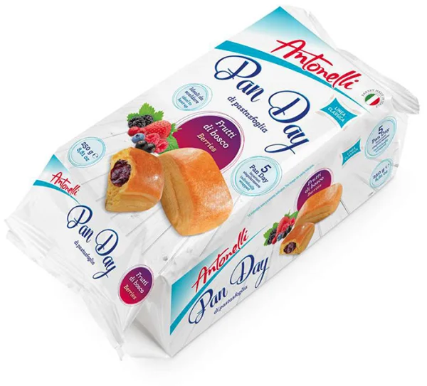 Пиріг з листового тіста Antonelli Pan Day Classic Berries 5шт лісові ягоди 250г - 1
