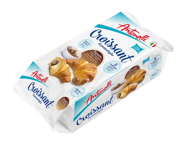 Круасан з листового тіста Antonelli Croissant Classic Two flavoured Chocolate&Milk Cream 5шт з шоколадним та молочним кремом 250г - 1