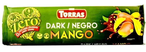 Шоколад чорний без цукру та глютену Torras Zero Dark Negro Mango з манго 300г - 1