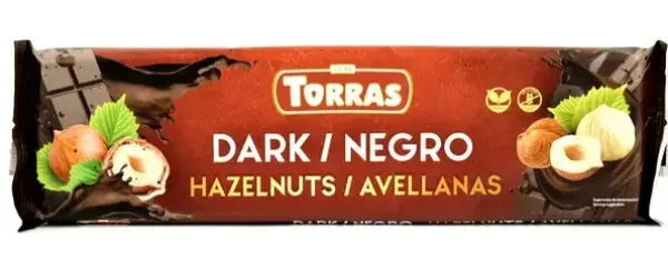Шоколад чорний без глютена Torras Dark Hazelnuts Gluten free з лісовими горіхами 300г - 1