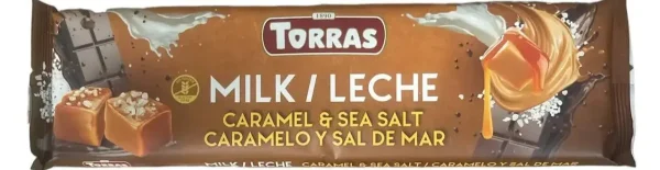 Шоколад молочний без глютену Torras Milk Caramel&Sea salt карамель з морською сіллю 300г - 1
