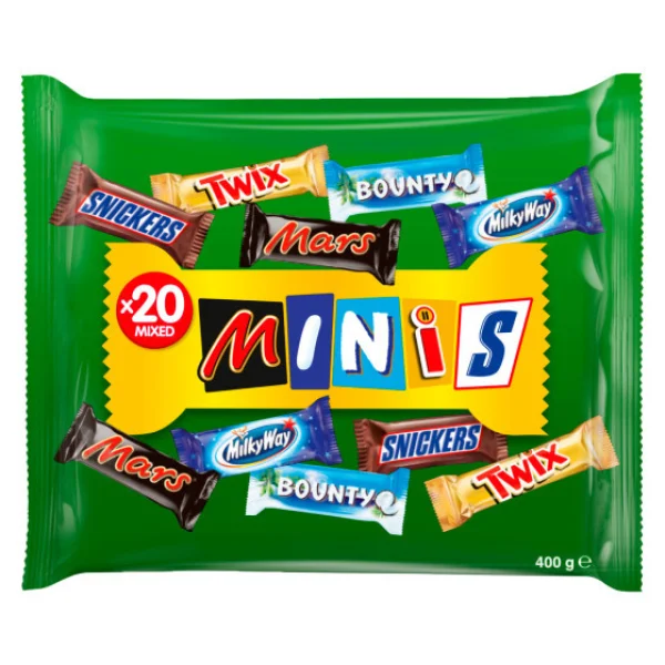 Набір шоколадних батончиків Mars Minis Mix Pack Chocolate 20ш Мініс Мікс асорті 400г - 1