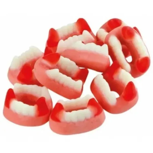 Желейні цукерки Trolli Dracula Зуби Дракули полуничний крем 150г - 2