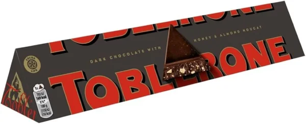 Шоколад чорний трикутний Toblerone з медово-мигдальною нугою 100г - 1