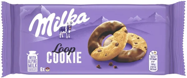 Печиво кільця Milka Cookie Loop із шоколадом 6шт 132г - 1