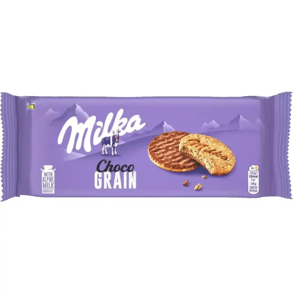 Печиво шоколадне Milka Choco Grain з вівсяними пластівцями 126г - 1