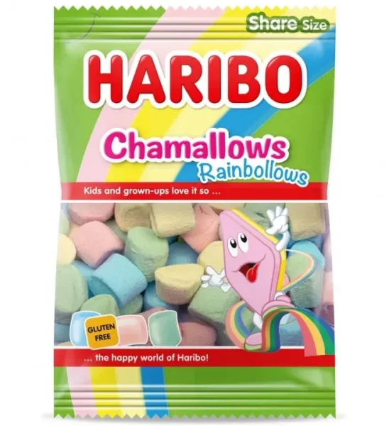 Зефір без глютену Haribo Chamallows Rainbollows Gluten free Marshmallow маршмеллоу Веселка 175г - 1