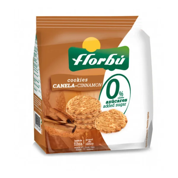 Печиво без цукру Florbu Cookies Canela Cinnamon кориця 130г - 2
