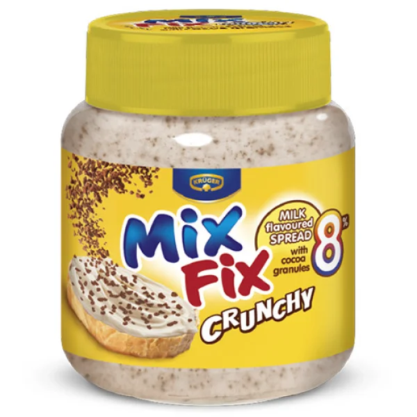 Молочна крем паста Kruger Mix Fix crunchy з гранулами какао Біла 350г - 1