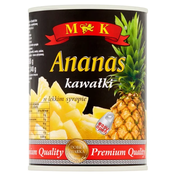 Кубики ананасу M&K Ananas kawalki w syropie в світлому сиропі 340г - 1