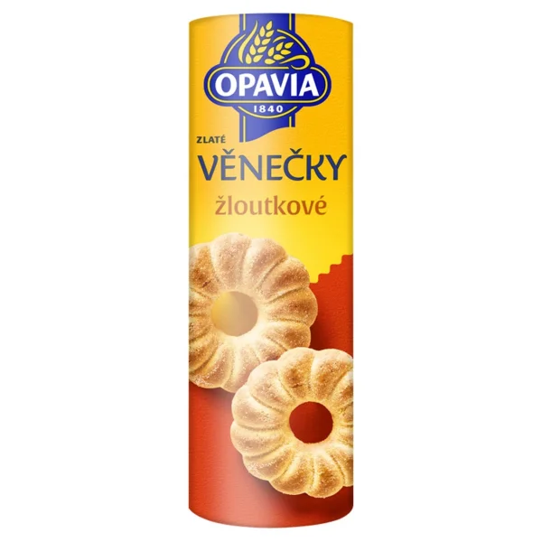 Печиво золотисте Opavia Zlate Venecky zloutkove Золоті жовткові віночки посипане цукром 150г - 1