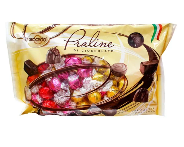 Цукерки шоколадні Socado Praline Di Cioccolato Gold праліне Асорті золоті 1000г - 1