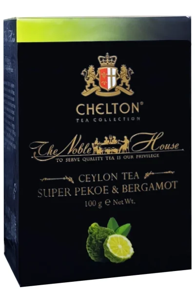 Чай цейлонський 100% чорний Chelton Premium Noble House Super Pekoe&Bergamot розсипний з бергамотом 100г - 1